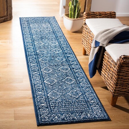 Safavieh 2 x 8 ft. Tulum Rectangle Power Loomed Area RugNavy & Ivory TUL264N-28